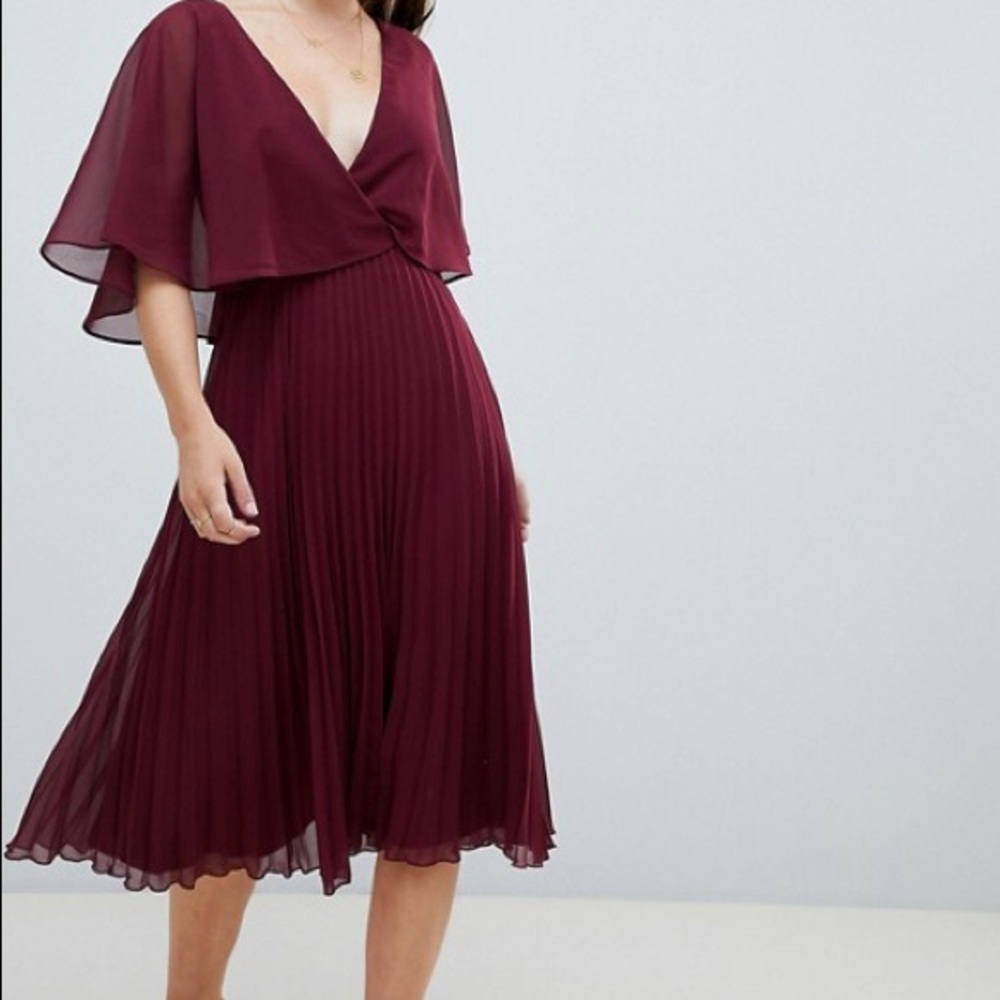 Tall midi dress with pleat skirt